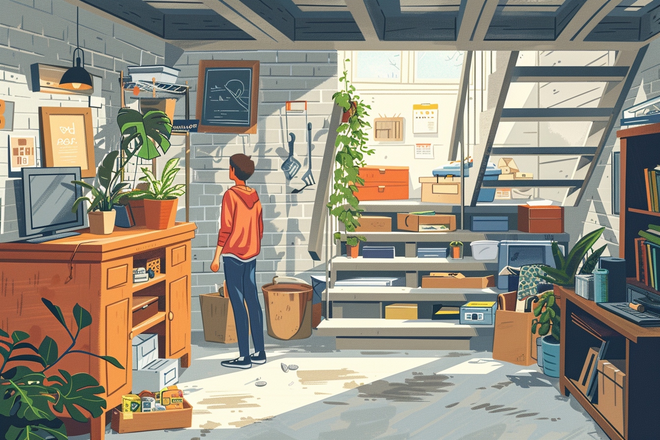 Techniques innovantes pour un débarras de cave efficace à Charleroi, illustrées dans un intérieur rénové
