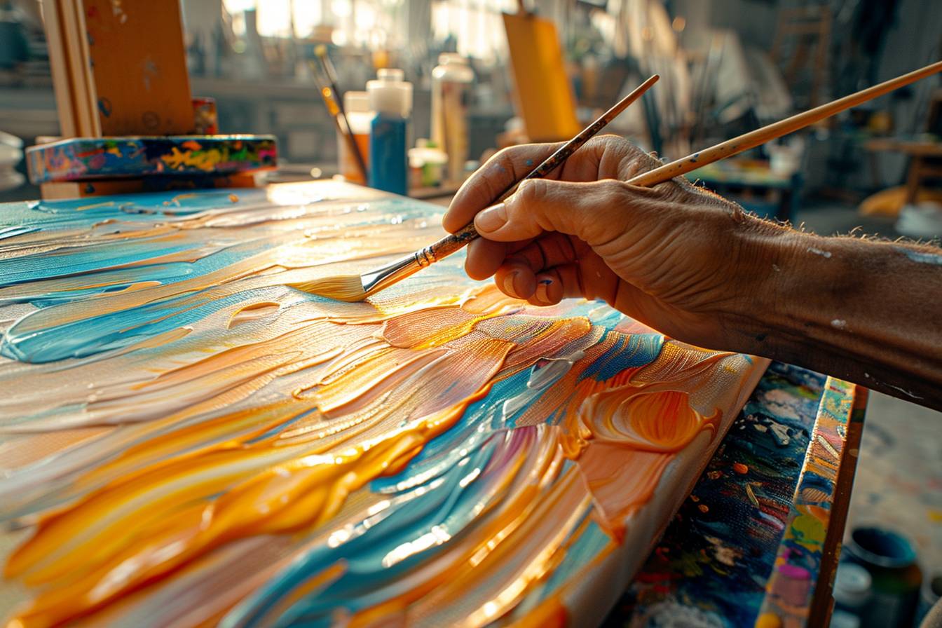 Technique innovante pour délimiter des zones dans un espace ouvert grâce à la peinture, illustrée par un intérieur lumineux et coloré